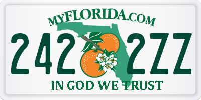 FL license plate 2422ZZ