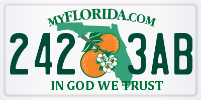FL license plate 2423AB