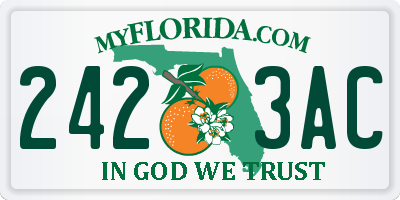 FL license plate 2423AC