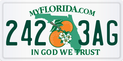 FL license plate 2423AG