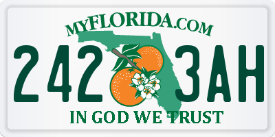 FL license plate 2423AH