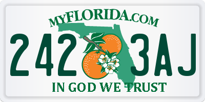 FL license plate 2423AJ