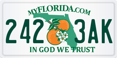FL license plate 2423AK