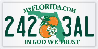 FL license plate 2423AL