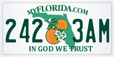 FL license plate 2423AM