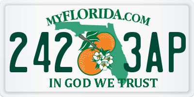 FL license plate 2423AP