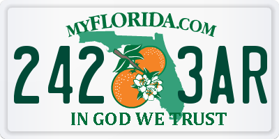 FL license plate 2423AR
