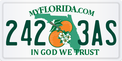 FL license plate 2423AS