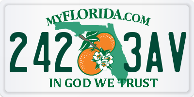 FL license plate 2423AV