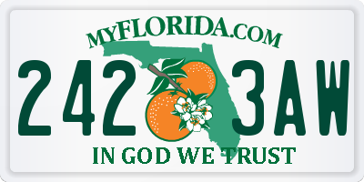 FL license plate 2423AW