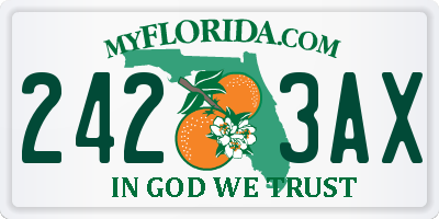 FL license plate 2423AX