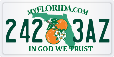 FL license plate 2423AZ
