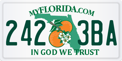 FL license plate 2423BA