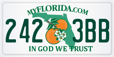 FL license plate 2423BB
