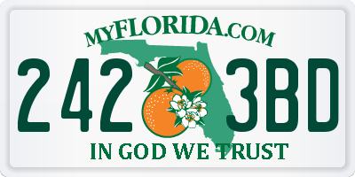 FL license plate 2423BD