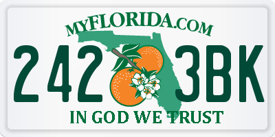 FL license plate 2423BK