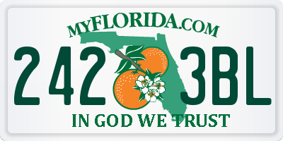 FL license plate 2423BL