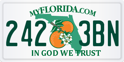 FL license plate 2423BN