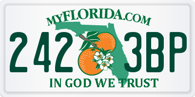 FL license plate 2423BP