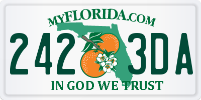 FL license plate 2423DA
