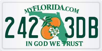 FL license plate 2423DB
