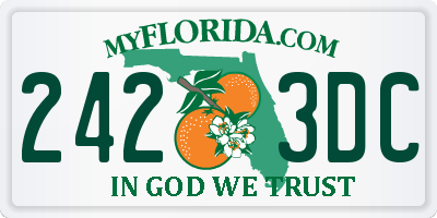 FL license plate 2423DC