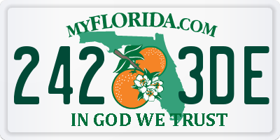 FL license plate 2423DE