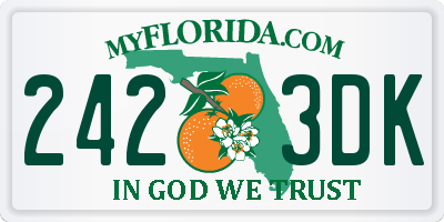 FL license plate 2423DK