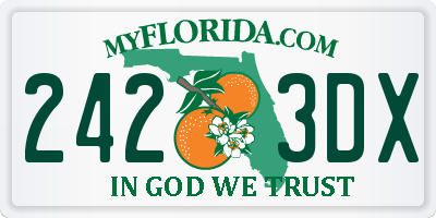 FL license plate 2423DX
