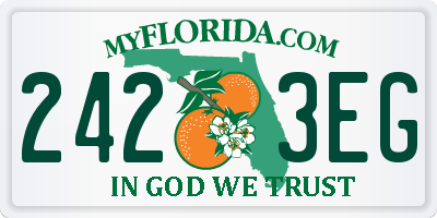 FL license plate 2423EG