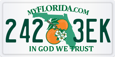 FL license plate 2423EK