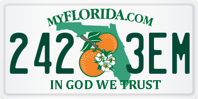 FL license plate 2423EM