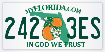 FL license plate 2423ES