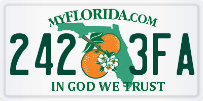 FL license plate 2423FA