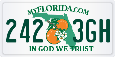 FL license plate 2423GH