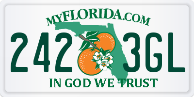 FL license plate 2423GL