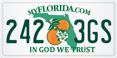 FL license plate 2423GS