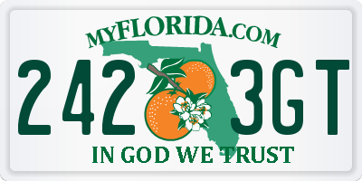 FL license plate 2423GT