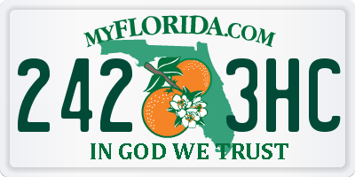 FL license plate 2423HC