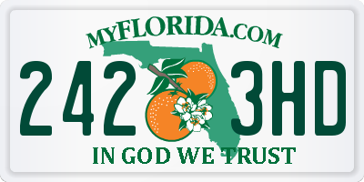 FL license plate 2423HD