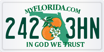 FL license plate 2423HN