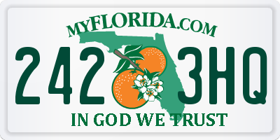 FL license plate 2423HQ