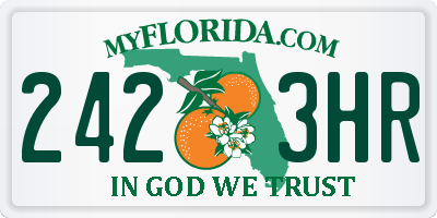 FL license plate 2423HR