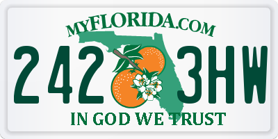 FL license plate 2423HW