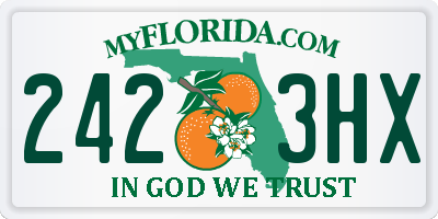 FL license plate 2423HX