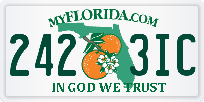 FL license plate 2423IC
