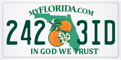 FL license plate 2423ID