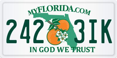 FL license plate 2423IK