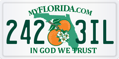 FL license plate 2423IL