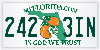 FL license plate 2423IN
